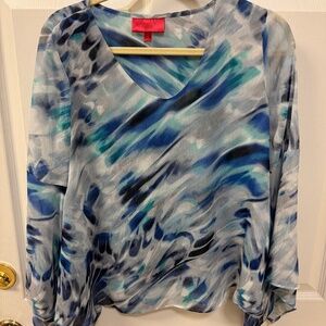 Jennifer Lopez Abstract Soft & Flowy Blouse Size Small
